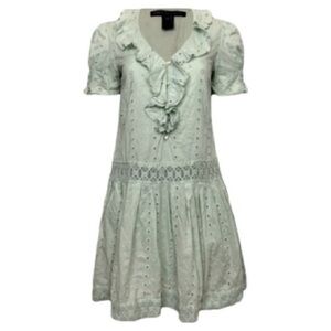 Marc Jacobs Eyelet Drop Waist Sea Foam Dress S